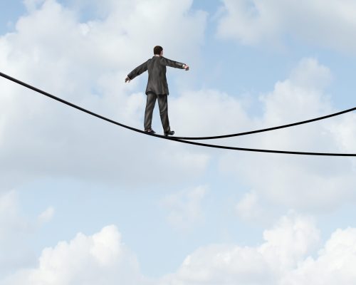 Risky,Choice,Business,Concept,With,A,Man,Walking,A,Dangerous